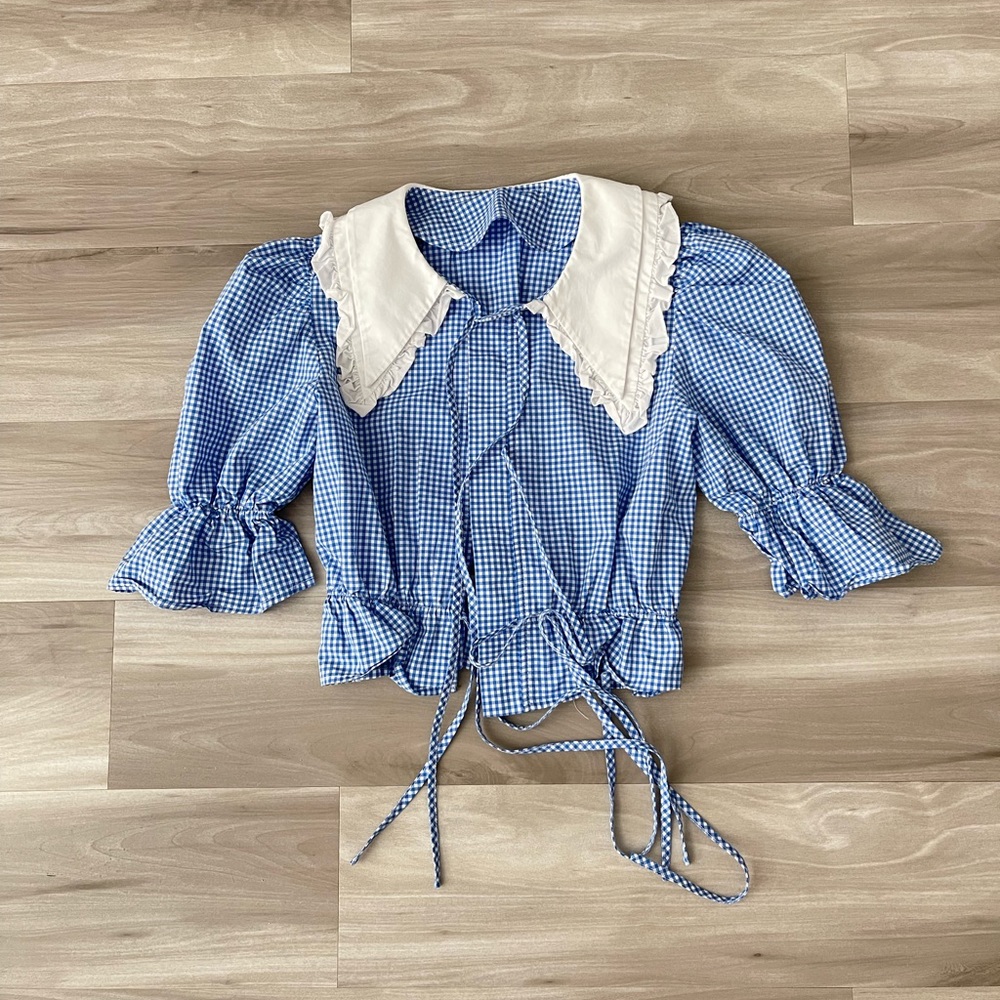MiuMiu style blue blouses